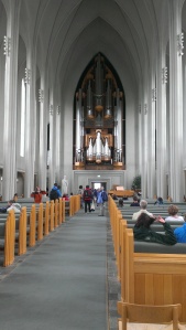 Inside, very plain, not as elaborately decorated as most churches I've seen